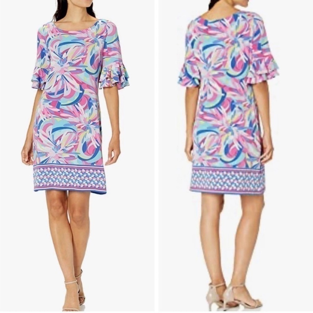 Pappagallo multi- color midi dress size medium - Picture 6 of 10